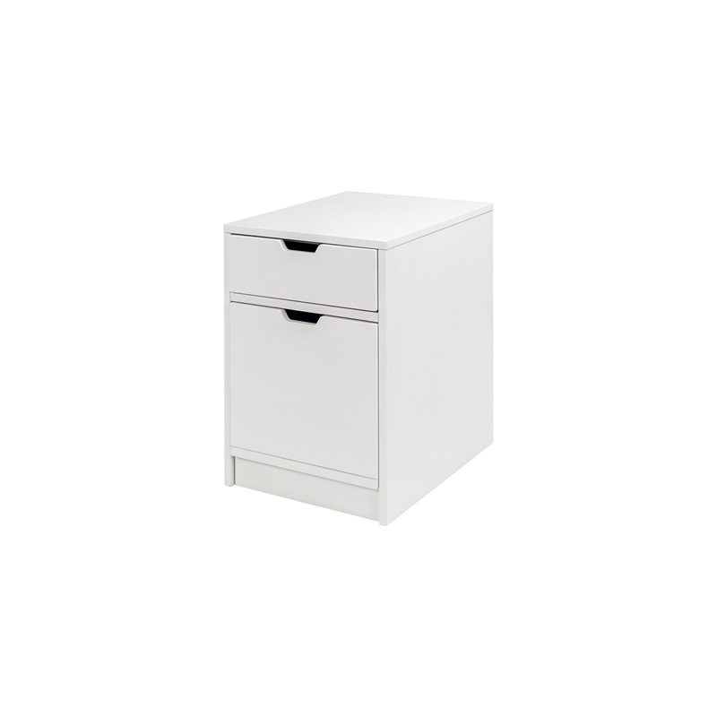 Contemporary Two Drawer Wood File Drawer Storage Cabinet White - image 1 of 9