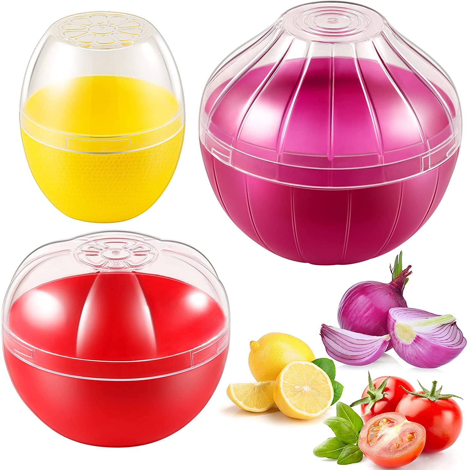 VEGETABLE CONTAINERS ONION LEMON PEPPER KEEPER FOOD SAVERS KITCHEN SALE