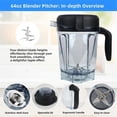 thumbnail image 4 of For Blender Pitcher 64oz Low-Profile Replacement for 750, 5200, 5000, 6300, 7500 Container Jar Cup, 4 of 5