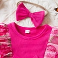 thumbnail image 6 of newwalpole Baby Girl 1st Birthday Outfit Floral Lace Tulle Romper Tutu Dress Headband 2PCS Bodysuit Princess Summer Clothe Hot Pink for Size 12-18 Months, 6 of 7