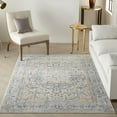 thumbnail image 2 of Nourison Malta Bordered Floral Medallion Indoor Area Rug Ivory/Grey 5'3" x 7'7", 2 of 8