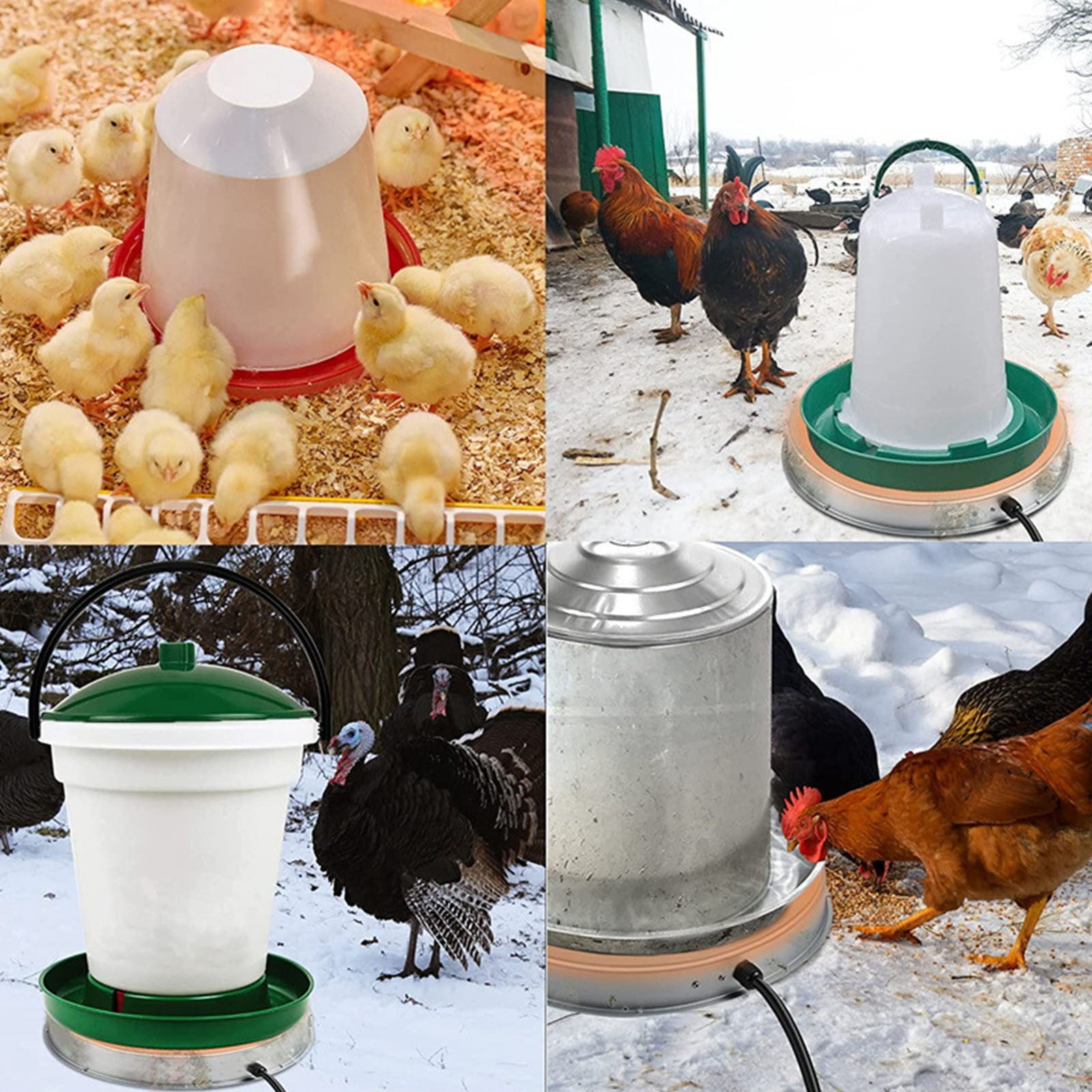 Gallon Heated Water Bowl For Chickens, Chicken Water Heater With