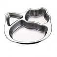 thumbnail image 4 of Stainless Steel Divided Plate, Sections Dinner Dish, Reusable Children Dinner Plate for Kids, Toddlers, Camping, Outdoor Cat, 4 of 8