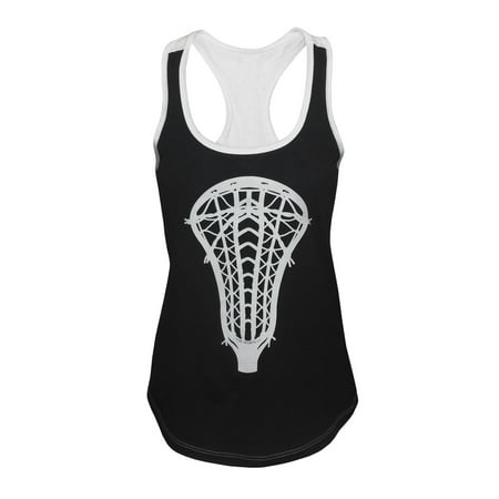 women's lacrosse head tank top contrast shirt xx-large - black and