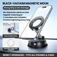 thumbnail image 4 of Ocyclone A13 Vacuum Magnetic Phone Holder for Car - Suction Cup Phone Mount 360° Adjustable Foldable for iPhone - Black, 4 of 8