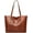 Brown, variant on CoCopeaunts Large Capacity Shoulder Bag for Women Soft Faux Leather Tote Bag Top Handle Handbag Retro Satchel