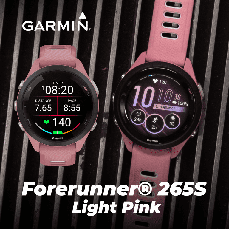 Garmin Forerunner 265S Music GPS Running Smartwatch, Pink Garmin Forerunner 265S Music GPS Running Smartwatch, Pink