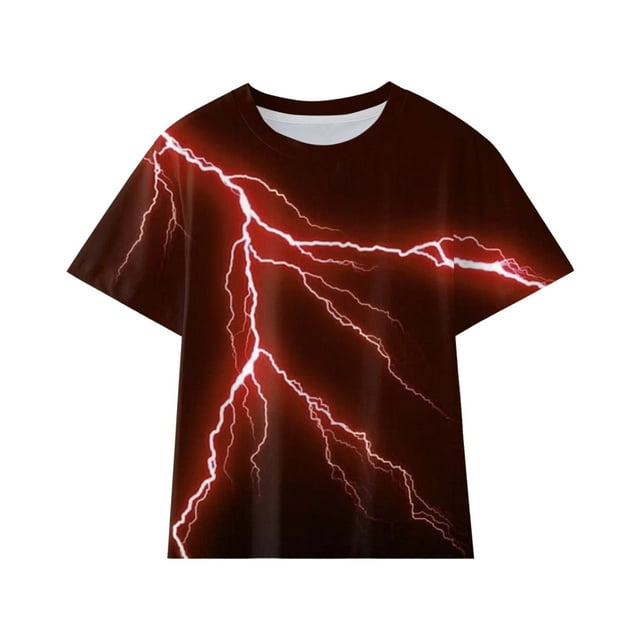 WEIYLL T-Shirts Garçons Cool Impression 3D Cadeau Tendance Manches Courtes Drôle Col Rond T-Shirts Rouges Vêtements pour 4-5 Ans