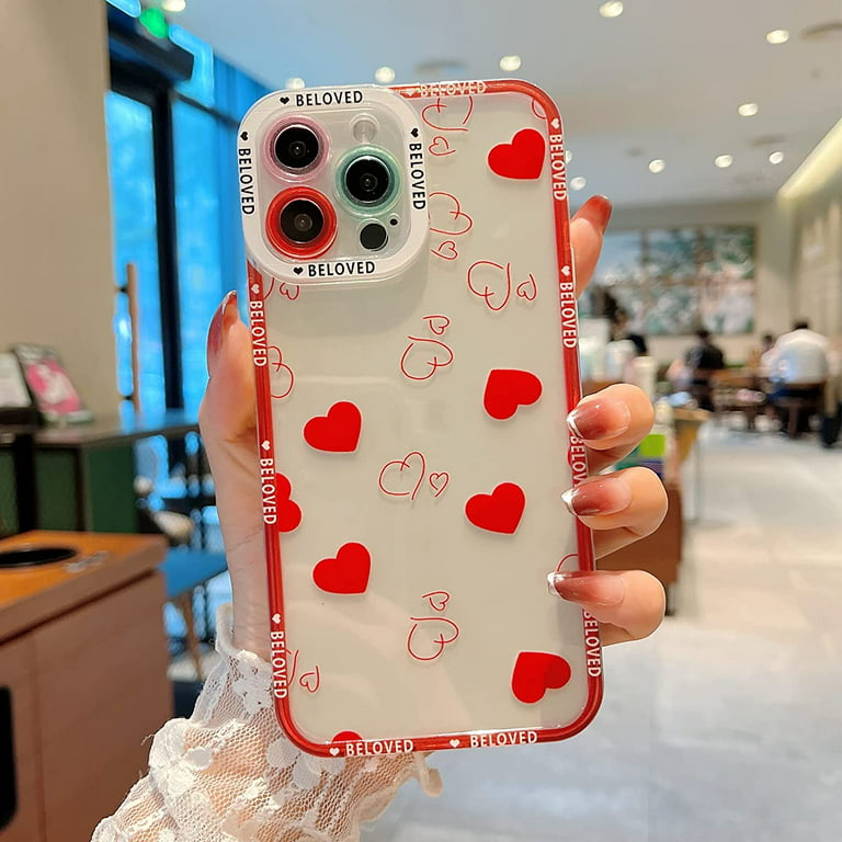  Compatible with iPhone 12 Case,Cute Loving Heart Clear