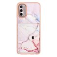 thumbnail image 3 of For Motorola Moto G Stylus 4G 2022 Marble Patterned Case with Card Holder, Back Folio Kickstand PU Leather + Soft Crystal Bumper Edge, Magnetic Clasp Back Cover,Marble #2, 3 of 6