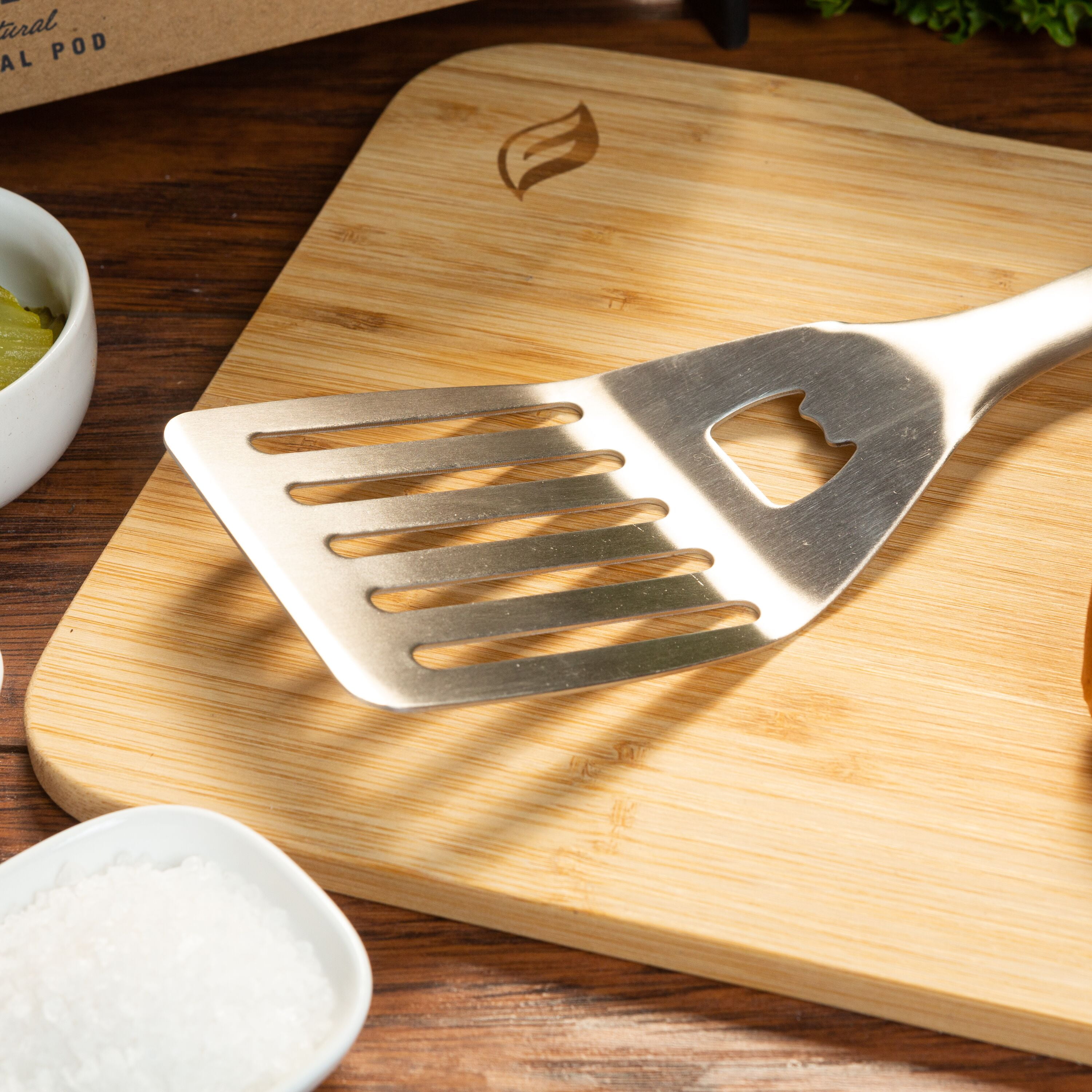 Fire & Flavor Wood Handle Spatula w/Beer Opener