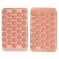 thumbnail image 4 of Bandeja redonda para cubitos de hielo de 33 rejillas con tapa, molde para hacer bolas de hielo de polipropileno de grado alimenticio, para refrigerador de oficina, color rosa, 4 of 14