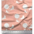 thumbnail image 1 of Soimoi Silk Fabric Bamboo Tree,Moon & Stork Bird Print Sewing Fabric Yard 42 Inch Wide, 1 of 3