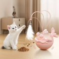 thumbnail image 2 of EIMELI 1pc Cat Toy Self-Entertainment Device  Interactive Teaser Wand with Treat Dispenser  360° Rotating Design for Endless Fun – Artificial Feathers & Bells to Attract Your Cat‘s Att, 2 of 5