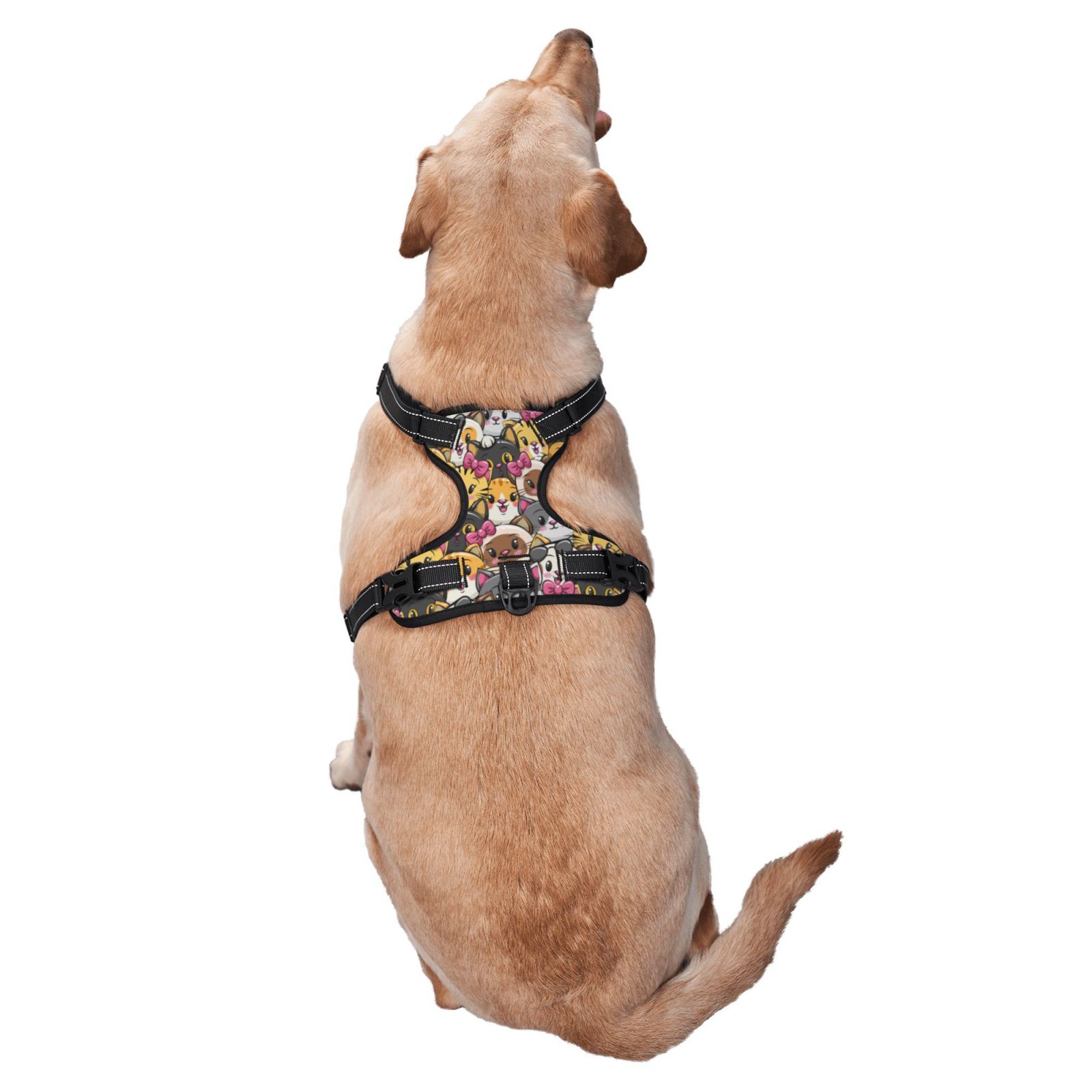Naloa Cute Cat Pet Harness Vest with Traction Rope, Adjustable No-Choke Dog Vest for Outdoor, Walking - X-Large