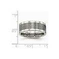 thumbnail image 6 of White Stainless Steel Ring Band Wedding Comfort Polished Grooved Back, 6 of 6