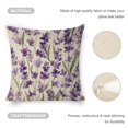 thumbnail image 4 of Purple flowers green leaves Linen toss pillowcase decoration pillowcase gifting preferred 24x24 inch cushion cover 4 sets sofa pillowcase sofa bedroom living room car, 4 of 8