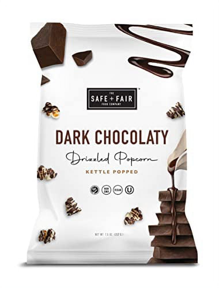 Plant Based Gourmet Chocolate Flavored Popcorn Safe + Fair Dark
