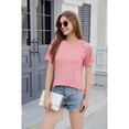 thumbnail image 3 of Camisetas de Corta con Encaje para Mujer, para Negocios, Color Rosa, XXL, 3 of 9