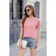 thumbnail image 3 of Camisetas de Corta con Encaje para Mujer, Estilo Ejecutivo, Color Rosa, Talla M, 3 of 9