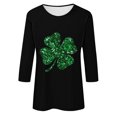 thumbnail image 4 of hotojiny St. Patrick's Day Shirt for Women Cute Print Plus Size Summer Tops Lightweight Crew Neck 3/4 Sleeve Work Party Tee Shirt, 4 of 4