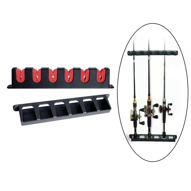 4 Pair 6 Slots Fishing Rod Holder Rack Vertical Mount for Garage Door 
