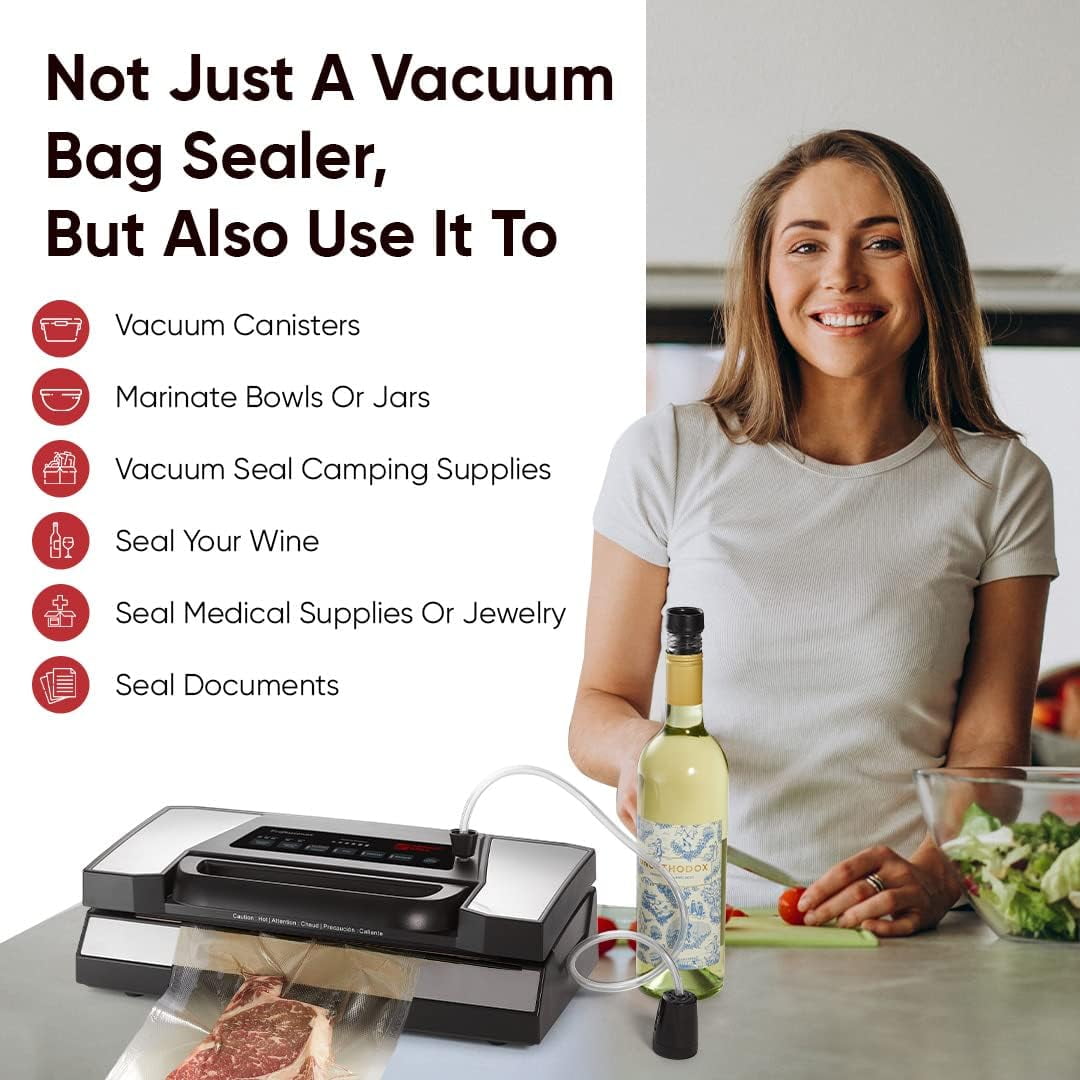 Magic Mill Professional Vacuum Sealer, Bag Sealer with Complete Starter Kit, Multi-Mode Food Preservation and Easy Lock Handle Vacuum Sealer Machine
