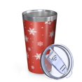 thumbnail image 2 of 16oz Tumblers Red Christmas Snowflake Pattern Stainless Steel Vacuum Insulated Double Wall Travel Tumbler Cups Mug with Lid and Straw,Cleaning Brush for Coffee,Tea, 2 of 4