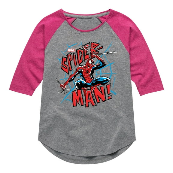 Marvel Spider-Man - Ink - Toddler And Youth Girls Shirt Tail Raglan