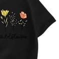 thumbnail image 4 of Babcutegg Cute Floral Print Short Sleeve T-Shirt With Wildflower Design, Soft Cotton Blend, Classic Crew Neck And Lightweight Fit For Warm Weather Black Size 2, 4 of 5
