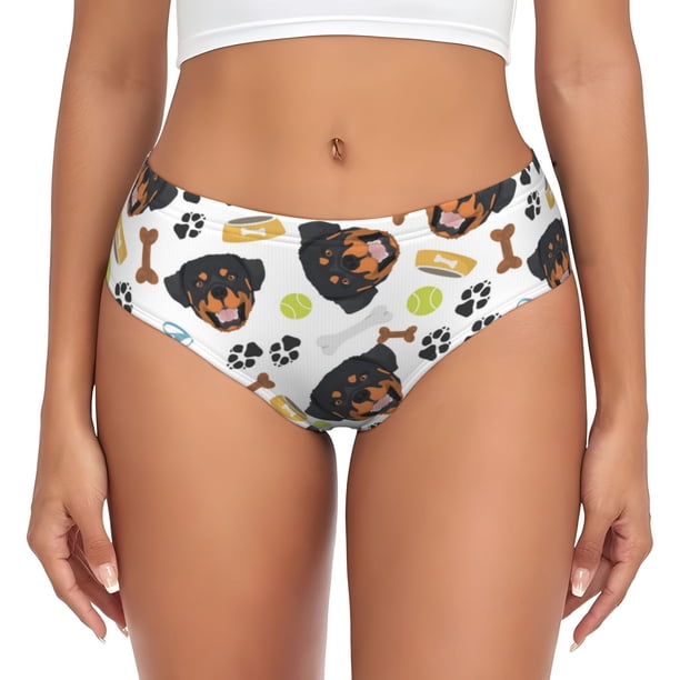 Fotbe Rottweiler Calzones Estampados para Mujer – Ropa Interior de Algodón, Cómoda, Suave y Elástica-Small