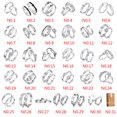 thumbnail image 3 of kurtrusly 2Pcs/set Men Women Couples Rings Wedding Party Crystal Letters Cuff Ring Love Matching Jewelry, 3 of 7