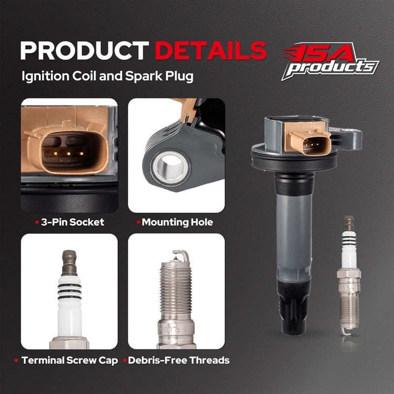 ISA Ignition Coils & 6 Spark Plugs For 2011-2016 Ford F150 2013-2019 Explorer 2013-2016 Lincoln MKS MKT 3.5L Replacement for UF646 SP534/SP580 Set of 6