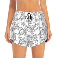 thumbnail image 3 of Uemuo Sea Turtle Pattern Women's Athletic Shorts High Waisted Running Shorts with Liner Pockets Gym Elastic Workout Shorts-, 3 of 9