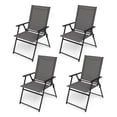 thumbnail image 4 of Metal Outdoor Folding Chairs, 4-Piece Patio Lawn Chairs with Arms, 4 of 6