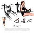 thumbnail image 4 of Barra de Dominadas, Home Gym 8 Ejercicios En 1, Soporta 400kg, Gimnasio en Casa, Fortalece Espalda Brazos y Mas, para Pared y Piso, Uso Rudo Fácil Instalación (Negro), 4 of 9
