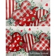 thumbnail image 6 of Valentine's Love Linen Curtain Valance for Bedroom/Bathroom/Kitchen/Office/Living/Dining Room Windows,Vintage Eucalyptus Leaves Plaid Dot Rose Pocket Topper Drapes Decorative Cafe Drapery Panel 42x12, 6 of 6
