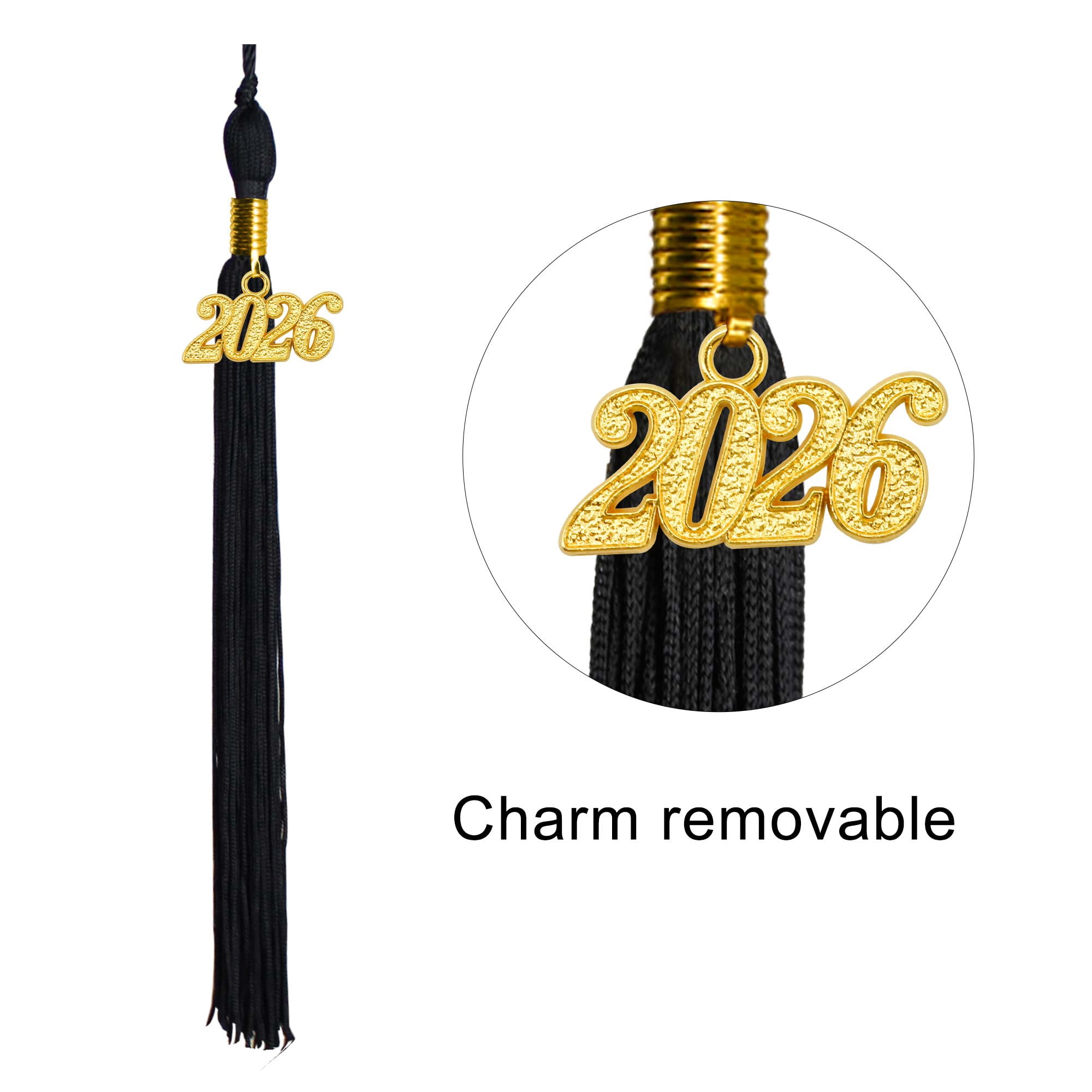 GraduationMall Matte Graduation Gown Cap Tassel Set 2026 for High School and Bachelor Black 51 (5'6"-5'8")