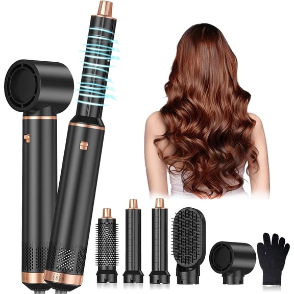 5 in 1 Hair Dryer Brush Set, Air Curler Wrap Hair Styler Blow Dryer Brush with 3 Temps, Upgrade Negative Ion Hot Air Brush Curling Brush Iron, Hair Styling Tools for Dry Curl Straighten