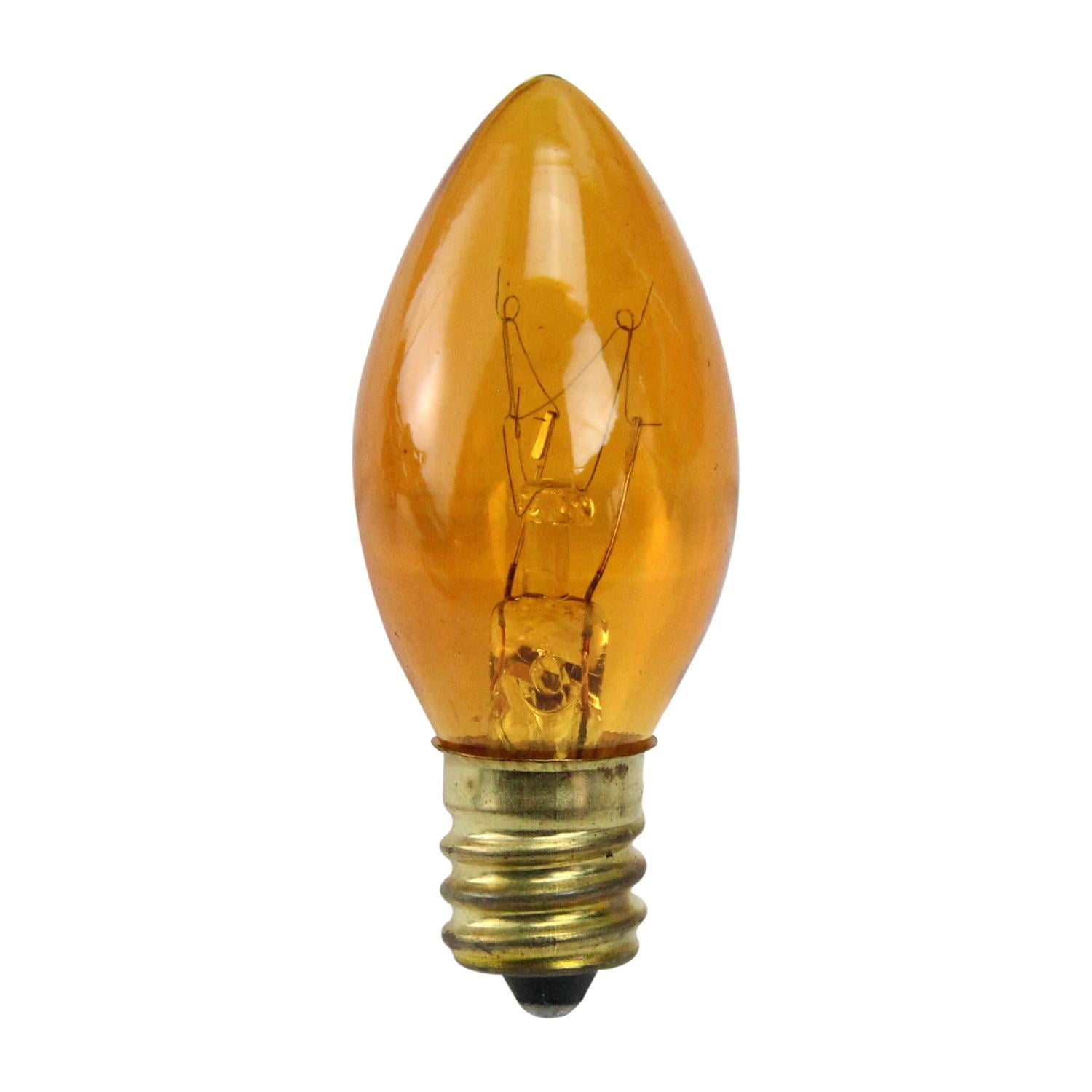 Pack of 25 Incandescent C7 Orange Christmas Replacement Bulbs