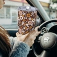 thumbnail image 6 of Picia Sunflowers Pattern 20 oz Tumbler Stainless Steel Vacuum Insulated Coffee Ice Cup Double Wall Travel Flask Dual Lid Water Bottle, Eco-friendly Car Cup-Without Straw, 6 of 8