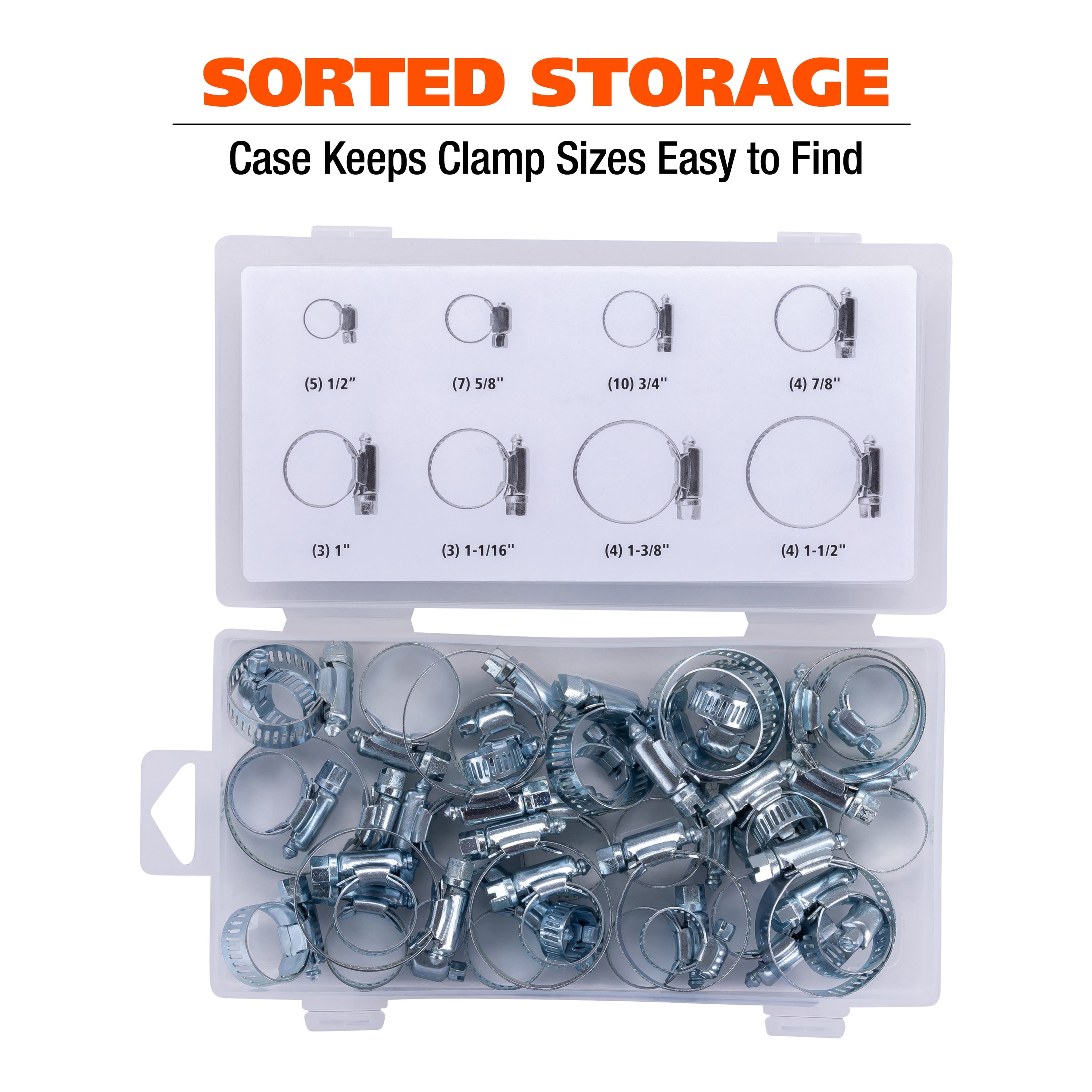 Great Neck Tools Steel Hose Clamp Assortment, 40 Piece Set