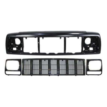 For 1997-01 Jeep Cherokee SE/SPORT HEADER PANEL GRILLE HEADLIGHT DOOR BEZEL 4PC
