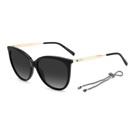 M Missoni MMI 0119/S 08079O 58mm Square Sunglasses Women's Shiny Black/Gold