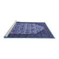 thumbnail image 2 of Ahgly Company Machine Washable Indoor Round Oriental Blue Industrial Area Rugs, 3' Round, 2 of 4