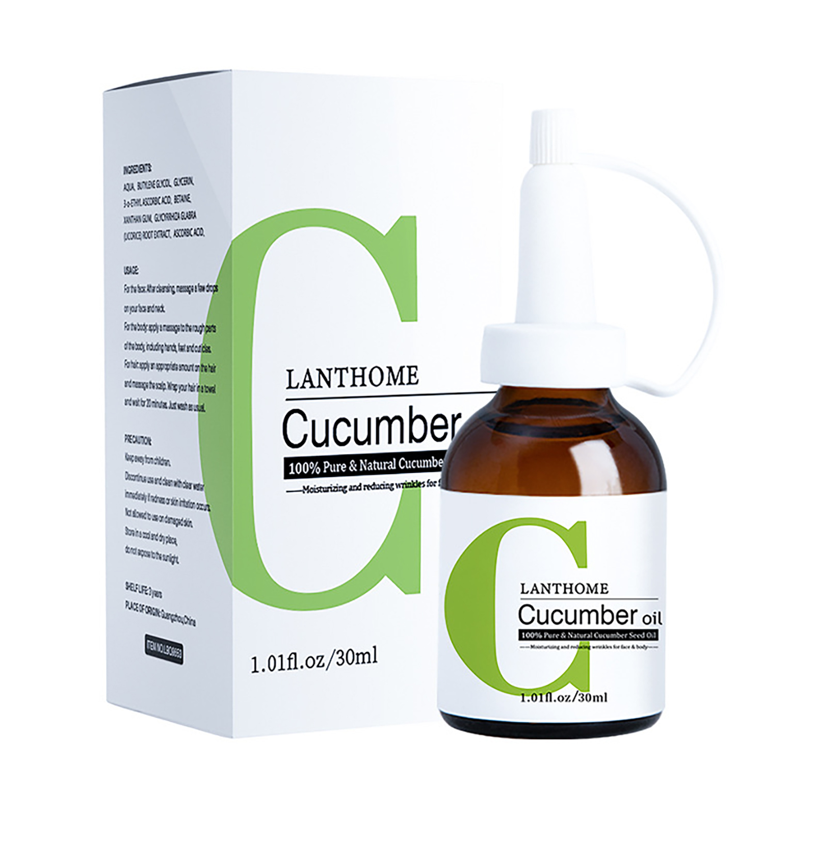 30ml Cucumber Essential Oil AntiAging Massage Essence Skin Firming