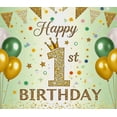 thumbnail image 4 of Glittery Gold 1st Birthday Banner with Crown Balloons and Party Flags Background, Ideal for Birthday Party Decorations Photography Props Happy Birthday Celebrations, 4 of 8