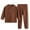 Brown, variant on Riecok Boys Girls Thermal Underwear Sets Long Sleeve Solid Color Pullover Tops and Long Pants Soft Comfortable Bottom Sets