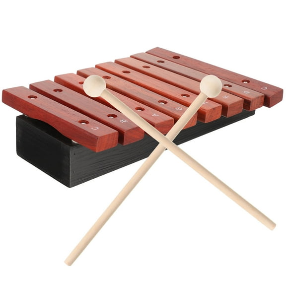 FRCOLOR Wooden Xylophone for Kids with Mallets Light Brown Musical Instrument for Children to Develop Music Sense Small Size