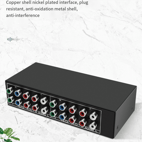 2pcs 4x1 Component Video Signal Switcher YPbPr YCbCr Audio DSW41 Divider Panel Button Manual Switch CVBS 720P Metal,2 x Component Video Signal Switcher,Black